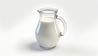 glass jug of milk isolated on a background  - obrazy, fototapety, plakaty
