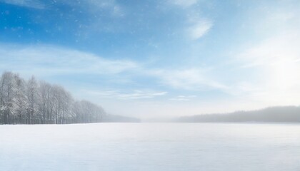 empty panoramic winter background with copy space