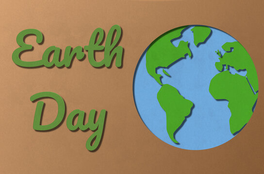 Paper cut of planet Earth. Illustration for the Earth Day, ecology concept.