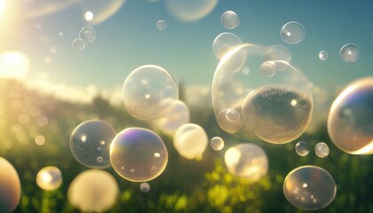 floating light bubbles closeup