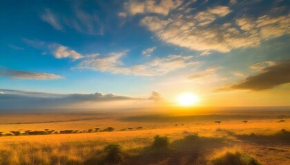 Naklejka na ściany i meble beautiful sunrise in the maasai mara kenya
