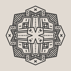 Abstract Mandala. Circular pattern in form of mandala for Henna, Mehndi, tattoo, decoration. Oriental pattern, vector illustration.