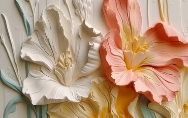 Beautiful plasticine clay flowers.