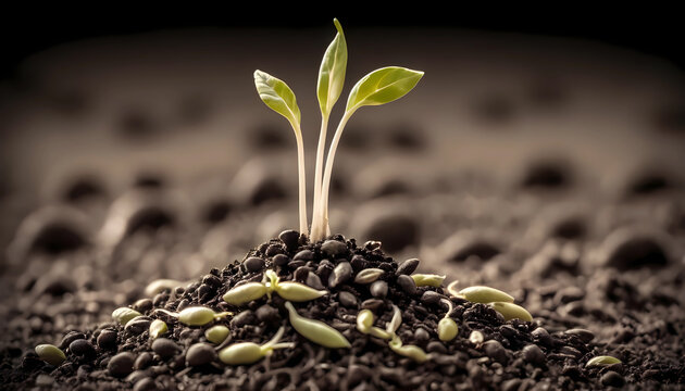 Seeds sprouting in soil
- Powered by Adobe