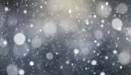 Fototapeta na wymiar bokeh effect of snowfall and lights abstract blurred background with snowflake in the night sky white spots and dots in the dark snowy stormy weather falling snow