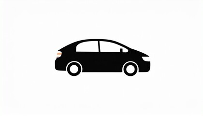 Fototapeta na wymiar black car icon minimal simple vector illustration