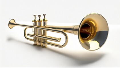 trumpet isolated on a background  - obrazy, fototapety, plakaty