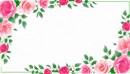 watercolor rose flower frame for wedding birthday card background invitation wallpaper sticker decoration