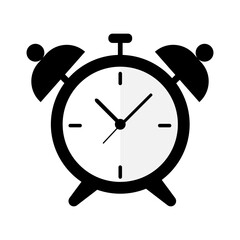 Clock icon in trendy flat style, isolated. Alarm bell, alarm clock icon, retro. Vector illustration, Eps10.