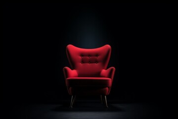 Elegant Red Armchair in Dramatic Spotlight