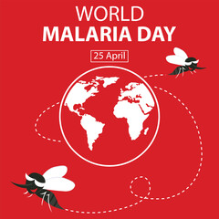 illustration vector graphic of Mosquitoes travel around the world, perfect for international day, world malaria day, celebrate, greeting card, etc.
