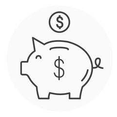 Piggy Bank Vector Illustration Icon Design