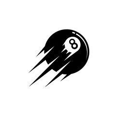 billiard ball logo vector, fast eight ball