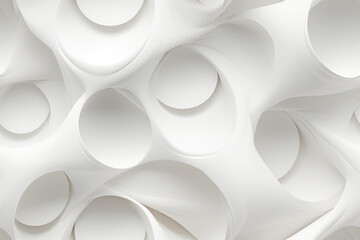 Abstract 3d white background, organic shapes seamless pattern texture.