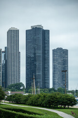 Obraz premium city of chicago skyline and street scenes