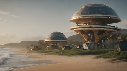 Obraz premium Alien Housing Background Very Cool