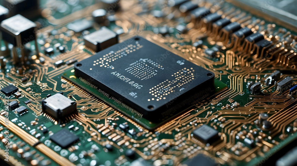 Poster electronic circuit board close-up computer circuit, circuit board close-up, electronic circuit macro