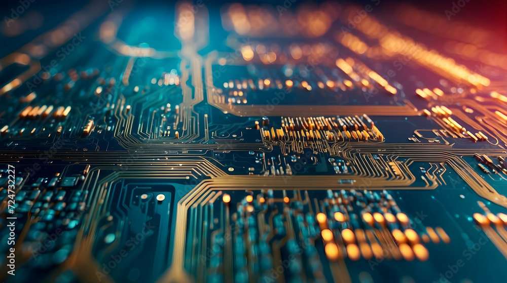 Poster close up of electronic circuit board close-up computer circuit, circuit board close-up, electronic c