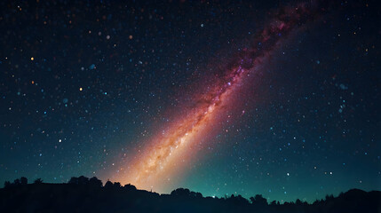 Starry Night Sky with Nebula and Galaxy