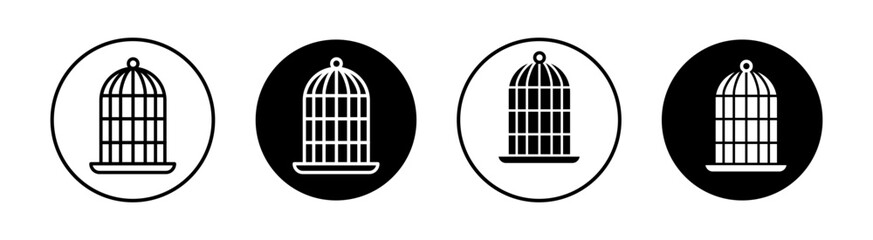 Bird cage flat line icon set. Bird cage Thin line illustration vector