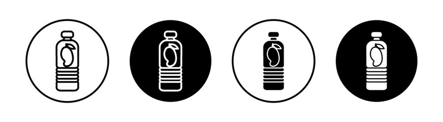 Juice bottle flat line icon set. Juice bottle Thin line illustration vector