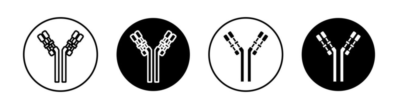 Antibody flat line icon set. Antibody Thin line illustration vector