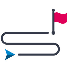 Tracking  navigation icon, flat design style icon, colour icon vector illustration.