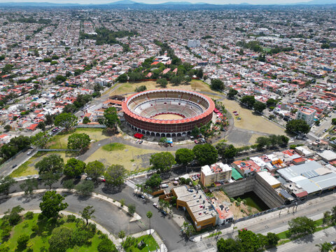 Capturing Grandeur: High-Angle Shot of Bullring Nuevo Progreso in Guadalajara