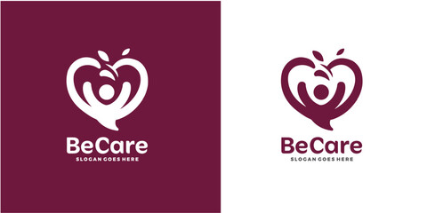 heart letter B logo for people love care