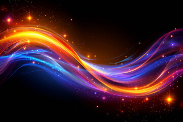 Fototapeta na wymiar Abstract futuristic background with glowing wave shapes. Visualization of motion waves. Wallpaper or backdrop for modern projects