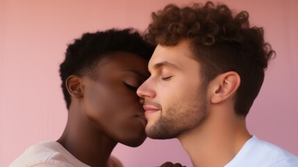 Gay Male Couple Kissing