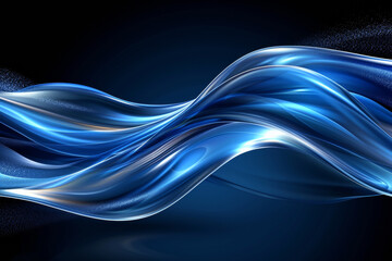 Obraz premium Abstract futuristic background with blue wave shapes. Visualization of motion waves. Wallpaper or backdrop for modern projects