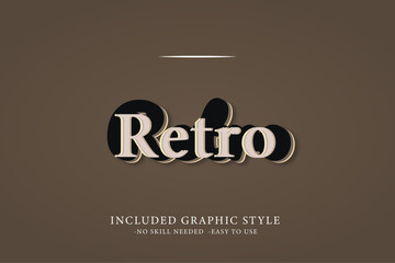 3D Editable Vector Typography, 3D Classic Template , Logo Mockup, Tittle Poster, Old Style Retro Text Effects and Graphic Style.