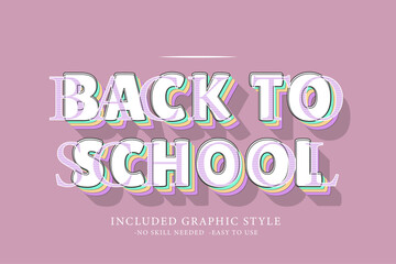 Back to school 3d Retro Text Effects old style vibes.