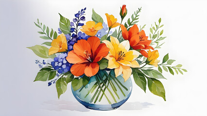 watercolor art floral arrangements paintings. background. wallpaper