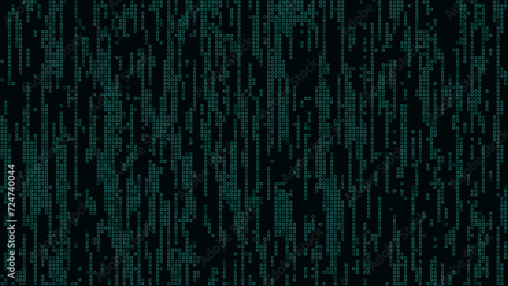 Poster a background of rows of small multi-colored squares. pixel graphics, colored squares. vector backgro