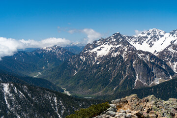 山頂から続く川道