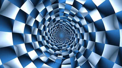 Dynamic Rotation and Resizing of Squares in Optical Illusion, Mesmerizing Pulsating Spiral.