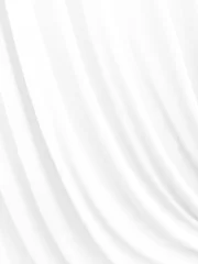 Fotobehang wrinkles pattern white cloth smooth wavy abstract for background © Paveena
