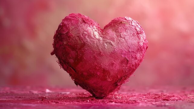  a close up of a heart shaped object on a pink background with a blurry image of the heart in the middle of the image and the middle of the heart.