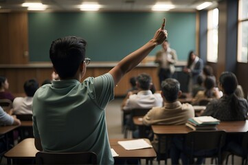 Eager Older Student Actively Participating in Education Training Class