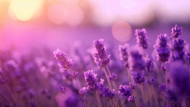 Sweet beautiful lavender flower field with bokeh background.