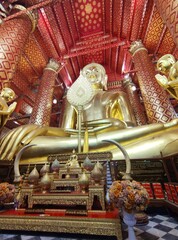 Majestic Golden Buddha in Thai Temple