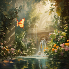 Ancent secret garden, painting