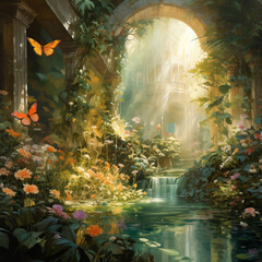 Ancent secret garden, painting