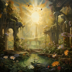 Ancent secret garden, painting