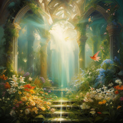 Ancent secret garden, painting