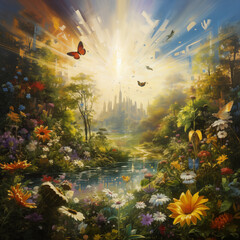 Ancent secret garden, painting