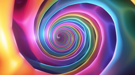 Continuously Expanding Hypnotic Spiral, Mesmerizing Optical Illusion in Psychedelic Colors.
