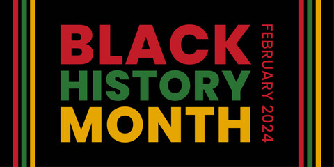 Fototapeta na wymiar Black History month African American history celebration february 2024 modern creative banner, sign, design concept, social media post, template with green red and yellow african background.